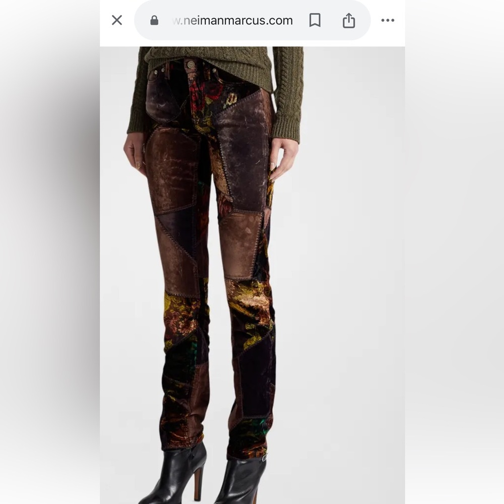 Ralph Lauren The Purple Label patchwork velvet pants